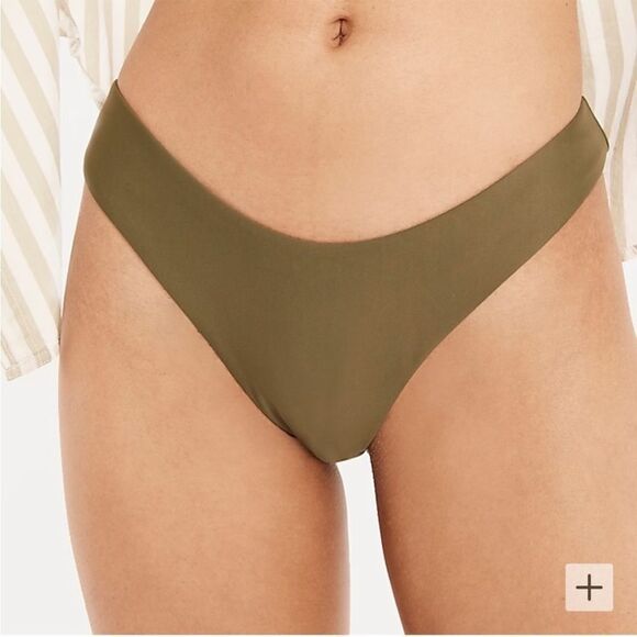 J Crew Curved Waist Bikini Bottom Medium Green‎ - Picture 9 of 9